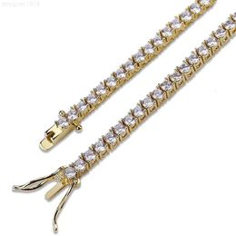 Custom Hip Hop Jewellery Iced Out Moissanite Diamond Gold Plated Tennis Chain Bracelet