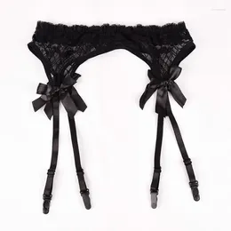 Garters Sheer Lace Ligas Sexy Top Thigh Highs Garter Belt Stockings Bondage Lingerie Suspender Set