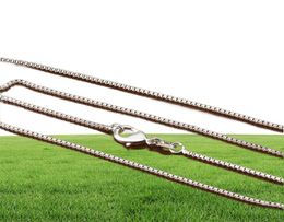 Bulk 1MM 925 sterling Silver Box chains Choker necklaces For women Men Jewellery Pendant Making 16 18 20 22 24 inches5426451