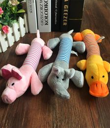 Plush Dog Toy Pet Puppy Plush Sound Chew Squeaker Squeaky Pig Elephant Duck Toys Pet Gift6604583