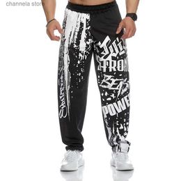 Men's Pants 2022 Muscle Men Sports Mesh Pants Male Thin Casual Running Training Loose Oversized Trousers Hip-Hop Printed Sportpants T240227