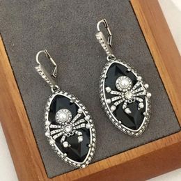 Dangle Earrings Famous Designer Brand Spider Transparent Black Pearl Women Luxury Jewelry Party Boho Goth Trend