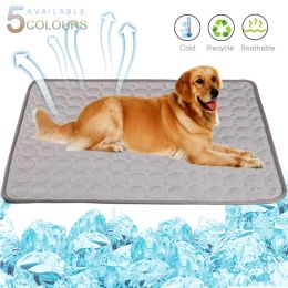 Mats Cooling Dog Mat Summer Breathable Pet Mat Sofa Portable Dogs Cats Pet Pad Washable Blanket Cold Silk Cushion Cool Puppy Pad