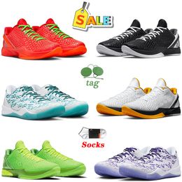 Mens Protro 6 Reverse Grinch Outdoor Basketball Shoes Mamba 5 6s Bright Crimson Black Electric Green Mambacita Think Pink Big Stage Eybl Men Women Trainers Sports