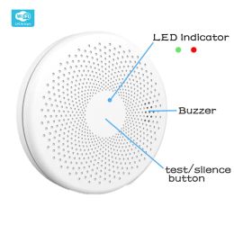 Detector Tuya WiFi Smoke CO Sensor Alarm Carbon Monoxide Detector Combination Dual Sensor Fire Protection Home Security System Work Alone