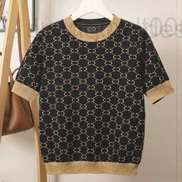 Women's Sweaters Designer designer Yang Mi Star's New Sweater in 2022 Winter Gold Knitted T-shirt Pullover Short Sleeve Women 298Z GP0M