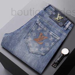 Men's Jeans designer brand European Autumn and Winter New Product High End Quality Big Cow Slim Fit Small Feet Long Pants Trendy Youth KC2B