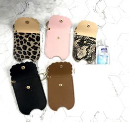 PU Leather Travel Bottle Holder Hand Sanitizer Holder Refillable Reusable Bottles Wrist Coil Key Chain DDA525943341