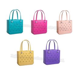 2023 Woman designer Eva Bogg Bag FashionTote Large Shopping Basket Bags Lady H195I Storage Washable Beach Silicone Bog Bag Purse E251a