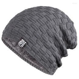 Ball Caps Winter Men's Plush Hat Lining Beanies Outdoor Sports Keep Warm Knitted Skullies