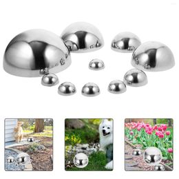 Decorative Figurines Gazing Globes Garden Mirror Balls Stainless Steel Ball Shiny Half Sphere Sparkling Ornament Outdoor Decor