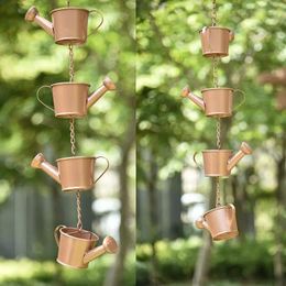 Garden Decorations Outdoor Rain Chains Visual & Hearing Metal Chimes Drainage Gutter Chain Charm Downspout Household Decoration Tools