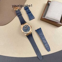 Minimalist Tactical Wrist Watch AP Watch Mens Watch Royal Oak Series 15510OR Rose Gold Blue Plate Automatic Mechanical Mens Fashion Casual Business Watch