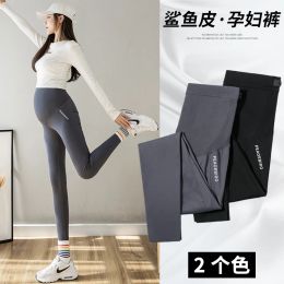 Outfit 913# Seamless Nylon Maternity Skinny Legging Yoga Sports Casual Belly Pencil Pants Clothes for Pregnant Women Spring Pregnancy