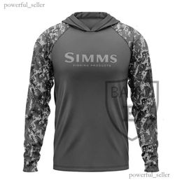 Men's Hoodies Sweatshirts SIMMS Outdoors Fishing Shirt Summer Long Sleeve UPF 50 Quick Dry Breathable Hooded Fishing Clothes Anti-uv Fishing Sweatshirt 491