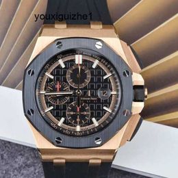 Minimalist Tactical Wrist Watch AP Watch Mens Watch Royal Oak Offshore 18K Rose Gold Second hand Watch RO.OO. A002CA.02