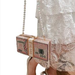 New crystal Money USD bags Women Dollar Design Diamond Evening Bag Party Purse Clutch Bags Wedding Dinner Purses Handbags272U