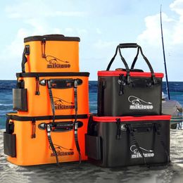 Portable Fishing Tackle Box EVA Foldable Live Fish Bucket Water Tank Outdoor Carp Fishing Accessories 240223