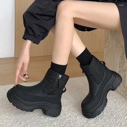Boots Simple And Versatile Sleeve For Autumn Winter 2024 Warm Slope Heel Thick Soled Snow Women