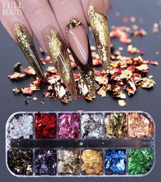 Hugmee Nail Glitter Glitter 스팽글 인기있는 백금 파쇄 종이 Jin Cong Nail Ornaments 네일 아트 장식 DIY Salon M0028905831