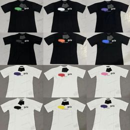 Mix 11 Styles T-shirt Chest Letter Laminated Print Short Sleeve High Street Loose Oversize Casual T-shirt 100% Cotton Tops for Men and Women