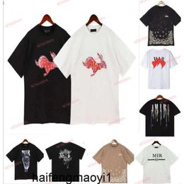 Short amari amirl Sleeves amirlies am Casual amis imiri Tshirt amiiri men women Hop luxury designer Tees T shirts Hip Printed Fashion Streetwear Tshirts Orange VSKY