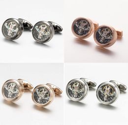 Luxury Cufflinks Shirt Cufflink for Man Watch Movement Cufflinks For Immovable Steampunk Gear Watch Mechanism Cuff Links For Mens4935829