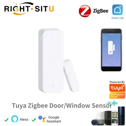 Detector Tuya Zigbee Door Sensor for Smart Home Automation Remote Control Work with Alexa Google Home Zigbee Gateway Requeired