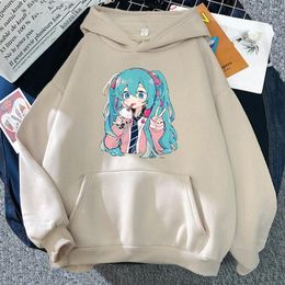 Women's Hoodies Boba Tea Miku Anime Hoodie Fashion Women Harajuku Kawaii Unisex Christmas Sweatshirt Vintage Casual Hoody