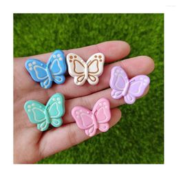 Decorative Flowers Spring Pastel Mix Small Butterfly Resin Flatback Cabochon DIY Jewellery Phone Case Decoration Accessories