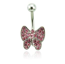 Brandneue Nabelringe aus 316L-Edelstahl, 2-farbige Strass-Bogen-Bauchringe, Piercing-Schmuck8572002