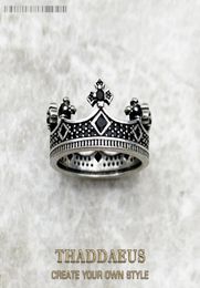 Wedding Rings Royal Ring Crown Europe Style Victorian Fine Jewelry For Women Men Summer Brand Vintage Kings Pure 925 Sterling Silv6781174