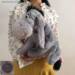 Plüschpuppen, kostenlose Lieferung, 36 cm, 14 Zoll, grauer Eeyore-Esel, Spielzeugtier, niedliches weiches Plüschtier, Geburtstagsgeschenk für Kinder, Serie Q240227