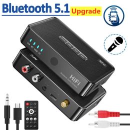 Speakers NFC Bluetooth 5.1 Receiver 6.5mm Micrphone Sing Stereo Music 3.5mm AUX Jack RCA Wireless Audio Adapter For Car Speaker Amplifier