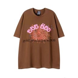 Spider T Shirt Men Designer Tshirt Number 55555 Star Foam Print High Quality Pure Cotton Pink Green Women Tshirts Trendy Couple Tee Loose Versatile Mens T Shirt 714