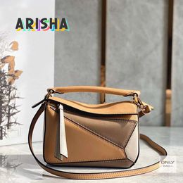 Designer bag patchwork geometry handbags straps crossbody women lady vintage calfskin shoulder tote purse genuine leather 9A quality S3FSGD