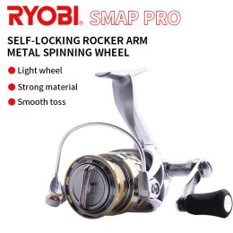 Reels New RYOBI SMAP PRO Spinning Fishing Reels 10004000 6+1 Stainless BB Max Drag 6KG/8KG Metal Spool Saltwater Reels FIshing Tackle