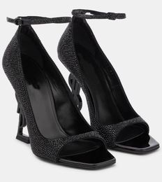 Everyday Brand Summer Opyum Sandals Shoes Crystal-embellished Ankle Strappy High Heels Party Dress Wedding Lady Elegant Walking EU35-43