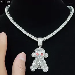 Pendant Necklaces Men Women Hip Hop Number 38 Baby Necklace Crystal Tennis Chain Iced Out Bling HipHop Fashion Charm Jewellery