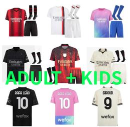 KOCHE PULISIC RAFA LEAO maglie da calcio AC 2023 2024 MILANS REIJNDERS LOFTUS-CHEEK Maignan GIROUD maglie da calcio THEO Adulti Uomini Bambini Kit set 23 24 quarta uniforme