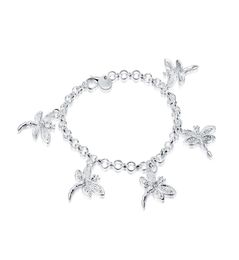 Five Dragonfly Bracelet sterling silver plated bracelet Brand new men and women 925 silver bracelet SPB0922353477