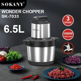 Grinders 6.5L 1500W Electric Home Meat Grinder Vegetable Juicer Food Processors Chopper Mixer Grinder Machine Crusher Blenders Kitchen