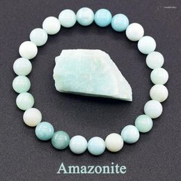 Link Bracelets Amazonite Bead Bracelet Natural Stone Stretch Rope For Women Men Original Handmade Pain Relief Jewellery On Hand