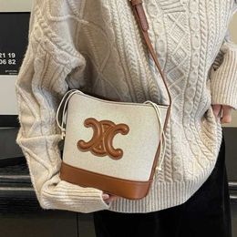 Triomphes woman Handbag designer bag crossbody Bags Water Bucket Bag 2024 New Autumn and Winter Texture Canvas One Shoulder Oblique Straddle Womens Outer Single