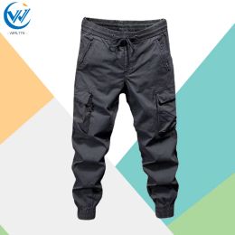 Pants Men Military Multi Pocket Trousers Tactical Cargo Pants Spring Autumn Men's Casual Loose Solid Color Sweatpants 2023 New