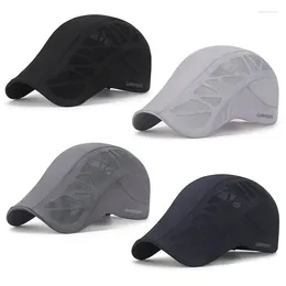 Berets Summer Driver Hat Sboy Cap Breathable Mesh Men Caps Male Outdoor Golf Cycling Panama Vintage Unisex Mes HBerets Flat Hats