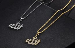 Crystal Pendant Gifts Sweater Chain Necklaces Allah Gold Plating Simulated Anchor Islamic2026940