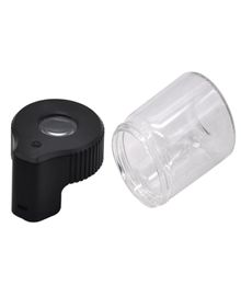 Smoking Plastic Glass LightUp LED Air Tight Proof Storage Magnifying Stash Jar Viewing Container Vacuum Seal Plastic Pill Box C4438268