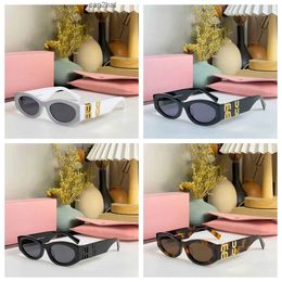 miui Fashion sunglasses designer oval frame luxury womens anti-radiation UV400 personality mens retro glasses plate high grade value 5GJI