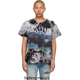 Am men designer amari Old Damaged amirl women luxury amirlies Fashion Clothing Tees am Tshirt Washed amis Tie Dye imiri Direct amiiri Spray Eagle Tshirt Short Sl U8J5